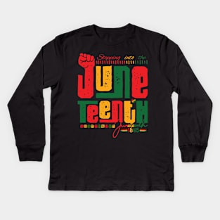 Juneteenth 1865 Words celebration Kids Long Sleeve T-Shirt